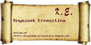 Knyezsek Ernesztina névjegykártya